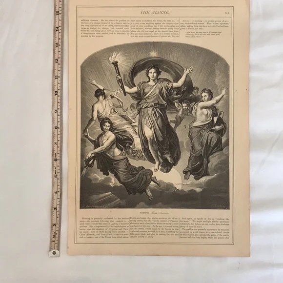 Angel Night Print by R. Brend’amour 1875 vintage art - Picture 11 of 13